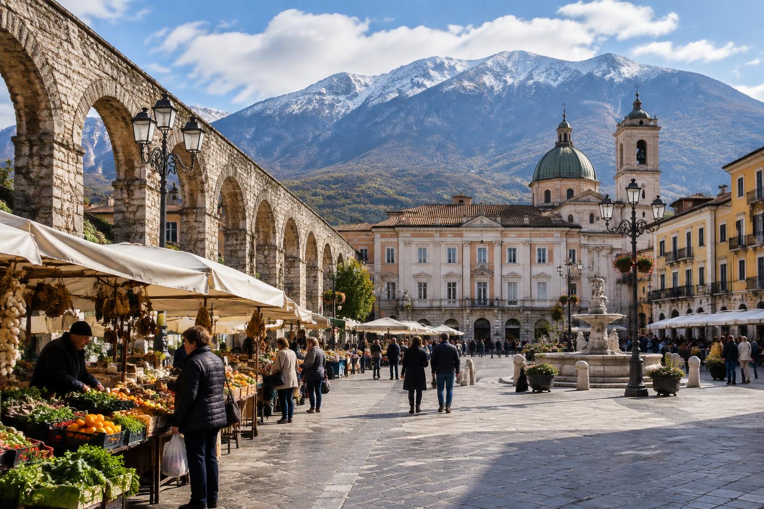 Sulmona, entre confettis et montagnes